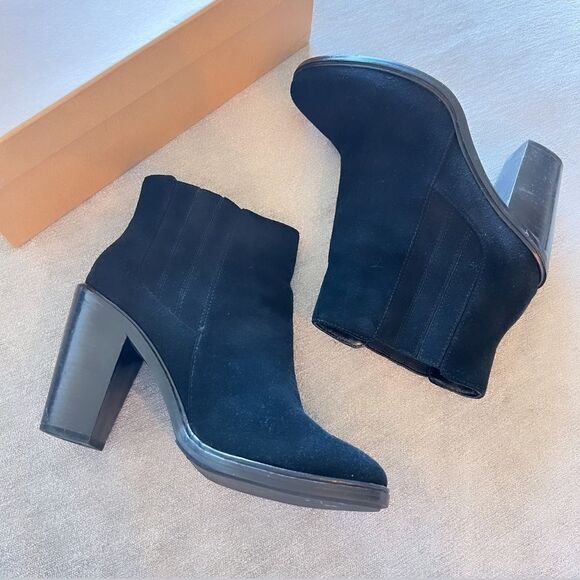 Joie Cloee Suede Heeled Bootie Boot in Black 8.5 - Picture 1 of 8